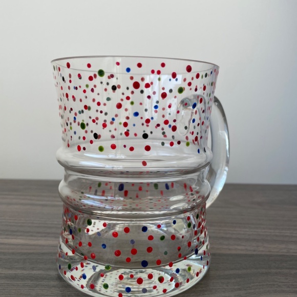 Hand Painted Multi-Coloured Dot Glass Mug - Picture 6 of 8